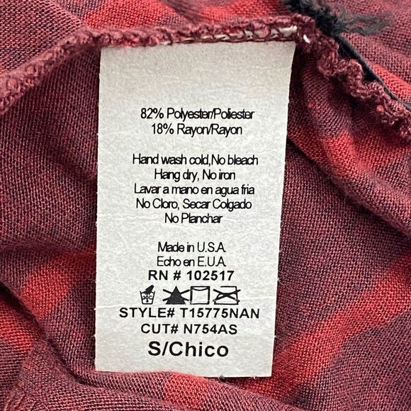 MAI Tai Red Striped Cowl Neck 3/4 Sleeve Top Small - Picture 8 of 9